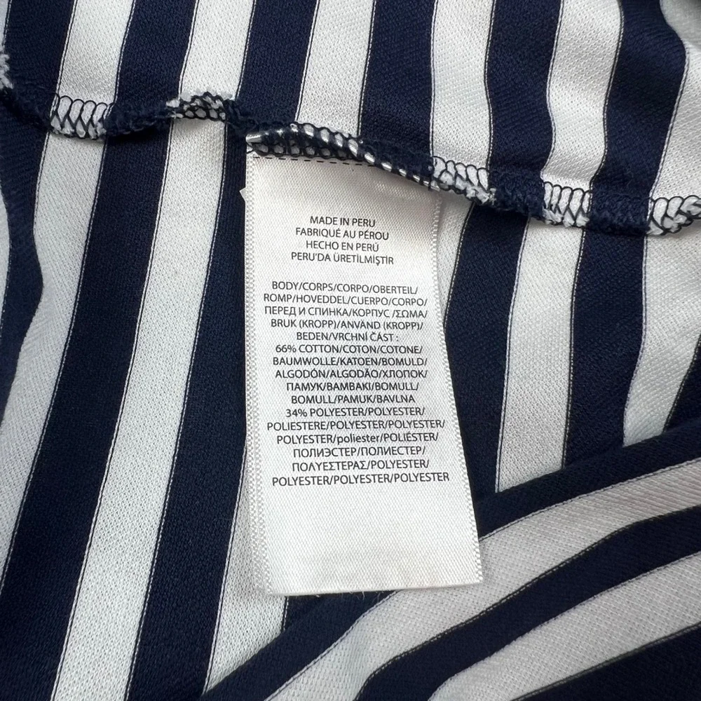 Ralph Lauren Pro Fit Mens Navy White Striped Golf Polo Shirt New Albany Large